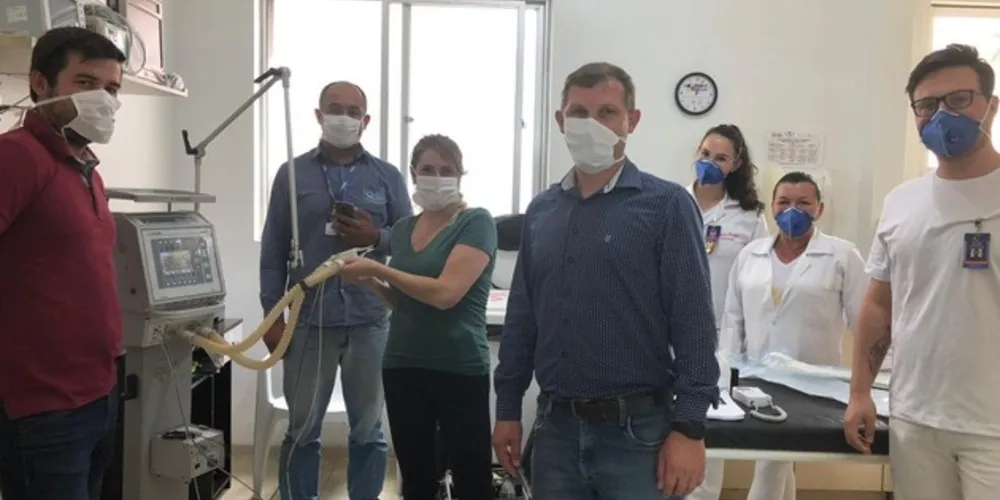 O grupo esteve em Rebouças atendendo a manutenção e reparo de respiradores do Hospital de Caridade Dona Darcy Vargas