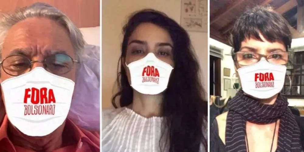  Caetano Veloso e Fernanda Abreu, além da atriz Leticia Sabatela, fizeram um protesto nesta crise do coronavírus