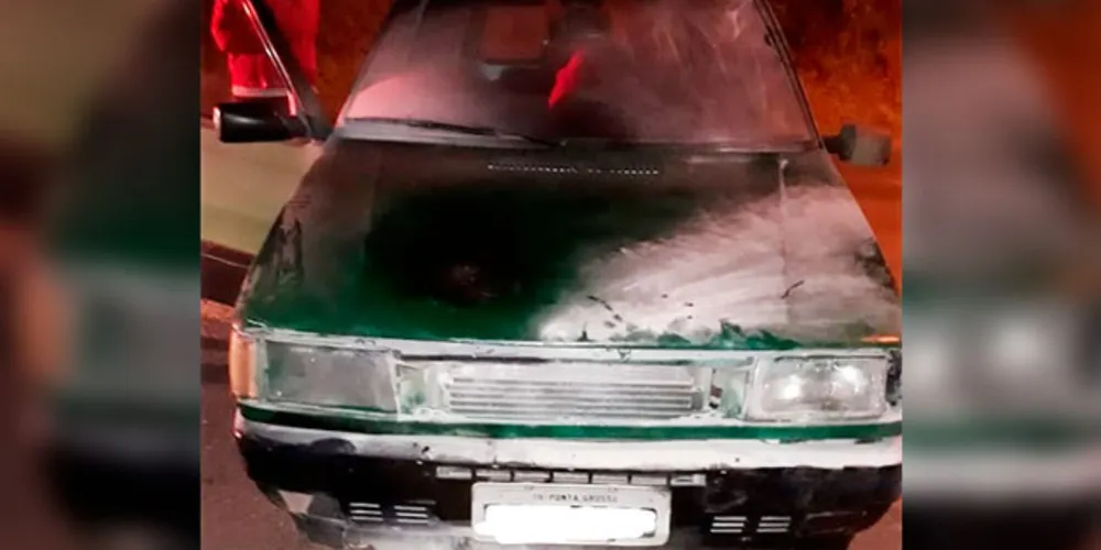 Carro estava em chamas quando os policiais o ocuparam para salvar as crianças