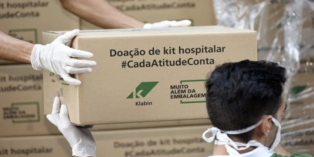 A Klabin fez a entrega de 12 mil itens de materiais hospitalares aos municípios da região