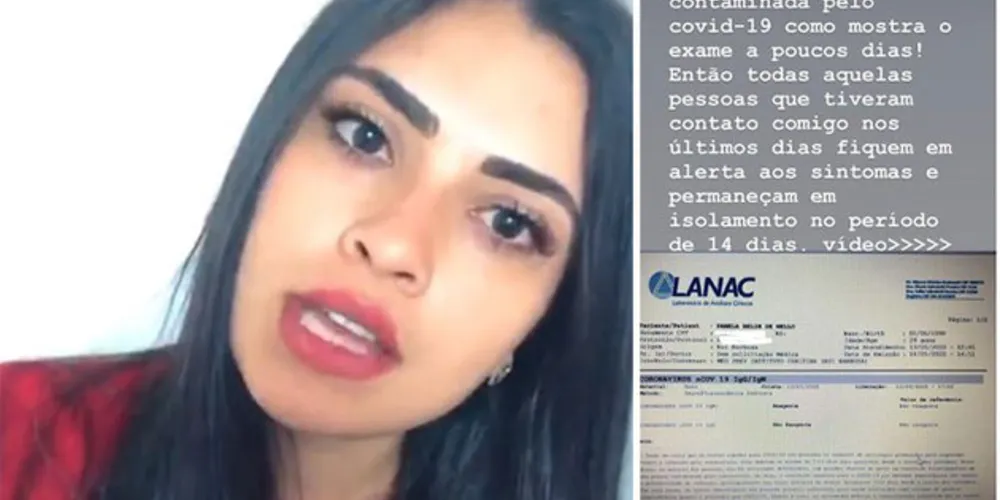  Pamela Belin Mello revelou nas redes sociais estar contaminada com o novo coronavírus