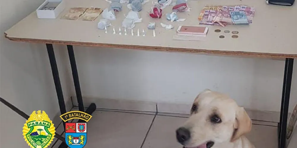 Além da droga, policiais encontraram notas falsas de dinheiro e balanças de precisão