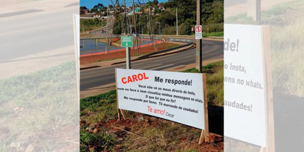 Imagem ilustrativa da imagem Declaração de amor chama a atenção no Lago de Olarias
