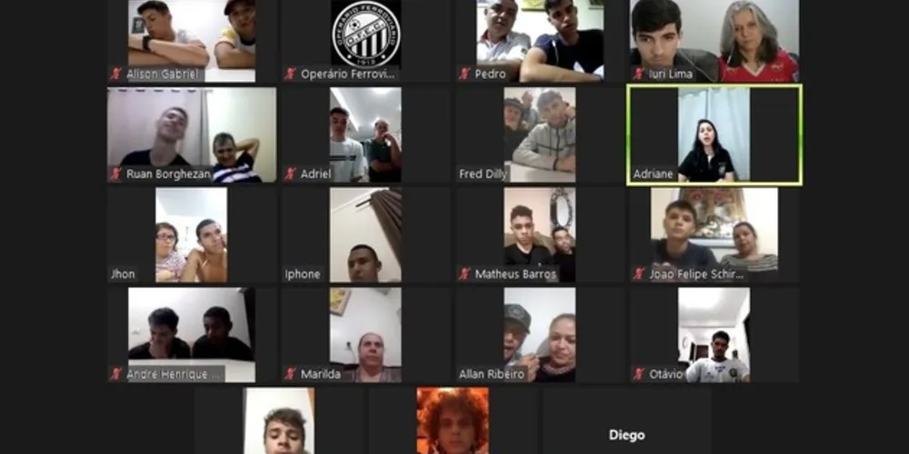 Durante as reuniões, os atletas relataram como estão desenvolvendo as atividades escolares remotas