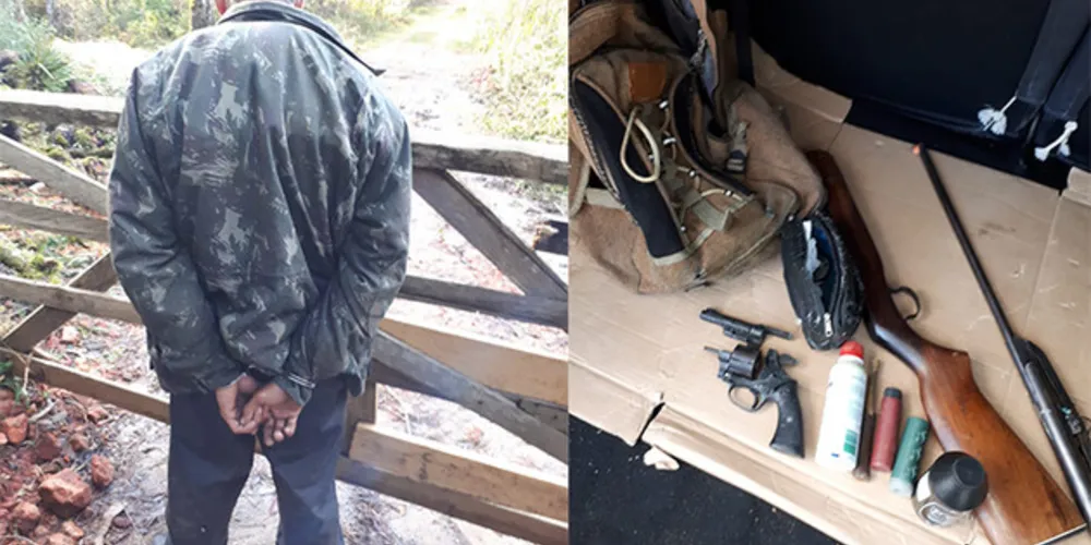 Suspeito foi encontrado com duas armas de fogo, maconha e munições