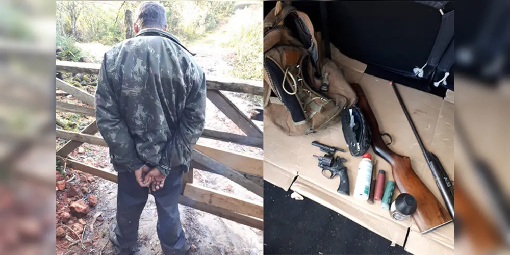 Suspeito foi encontrado com duas armas de fogo, maconha e munições