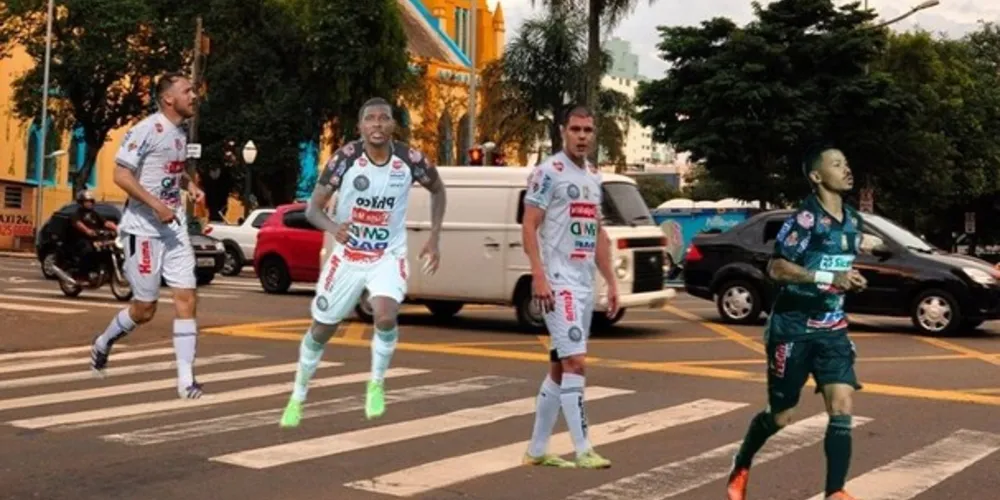 Montagem traz jogadores do Fantasma imitando a capa do disco Abbey Road dos Beatles