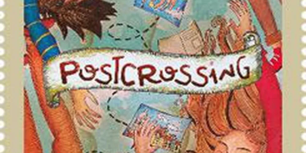 A homenagem feita pelos correios consiste em uma ilustração, em selo, na qual duas pessoas trocam postais.