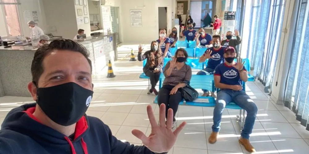 Calebes estiveram o dia todo doando sangue no hemocentro de Ponta Grossa