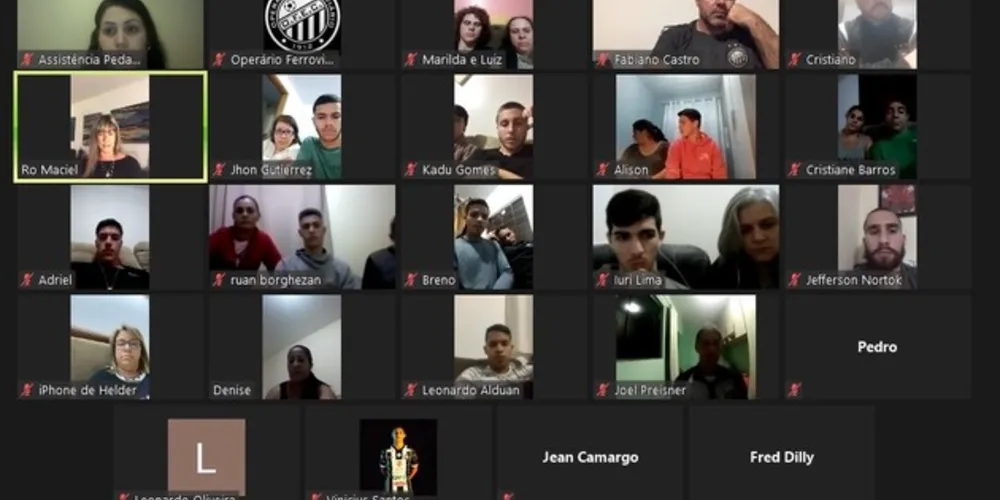 A atividade foi realizada por videoconferência e faz parte das ações pedagógicas previstas para a base do clube