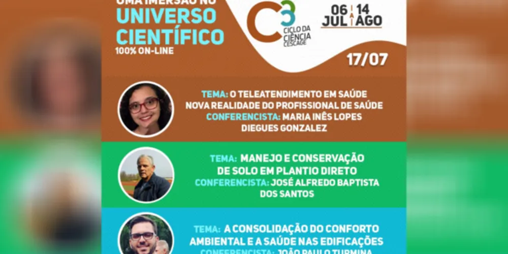 As discussões em salas virtuais são divididas nas áreas da Saúde, Agrarias e Exatas.