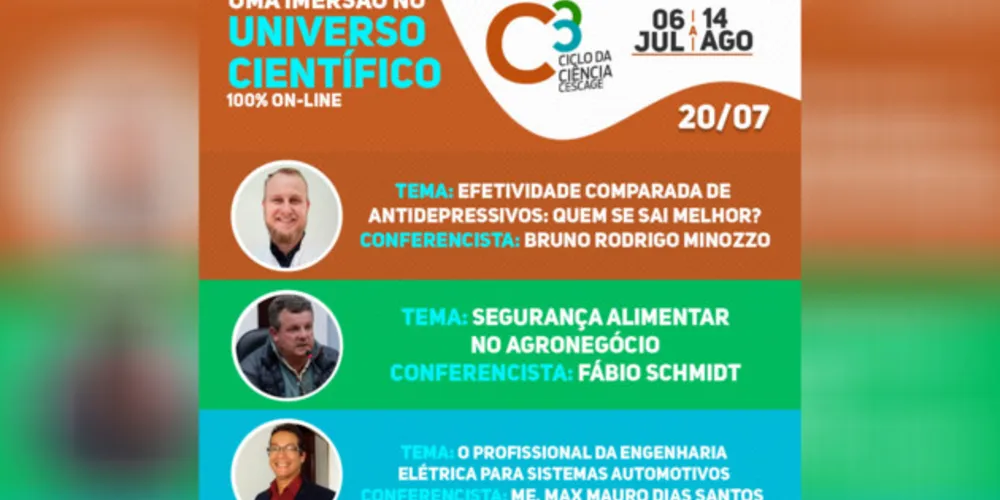 As discussões em salas virtuais são divididas nas áreas da Saúde, Agrarias e Exatas.