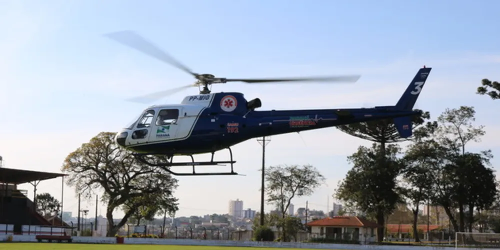 Vítima foi transportada de helicóptero