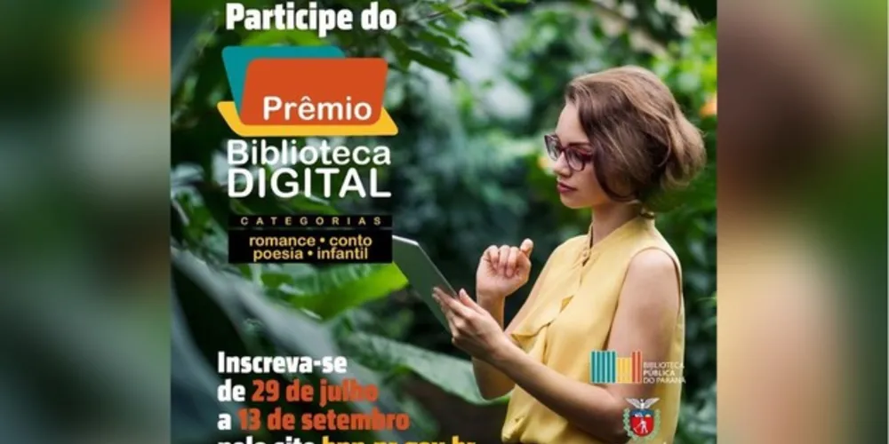 O novo concurso literário da Biblioteca Pública do Paraná vai selecionar obras em quatro categorias: Romance, Conto, Poesia e Infantil