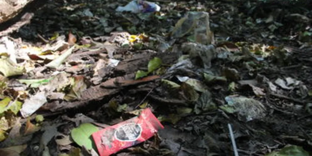 Preservativos e embalagens são encontrados facilmente pelo terreno