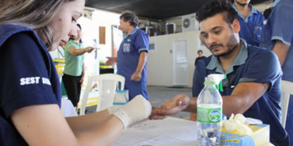 Funcionários realizaram exames feitos pelos profissionais da Saúde em parceria com o Sest/Senat