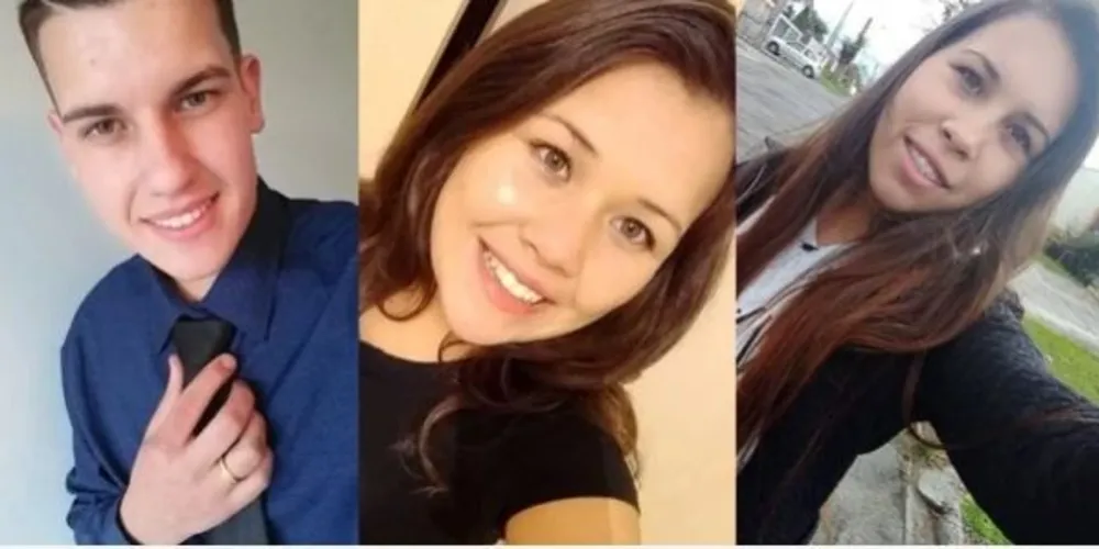 Os jovens Fernando, Ester e Jéssica – vítimas fatais do acidente na BR-277