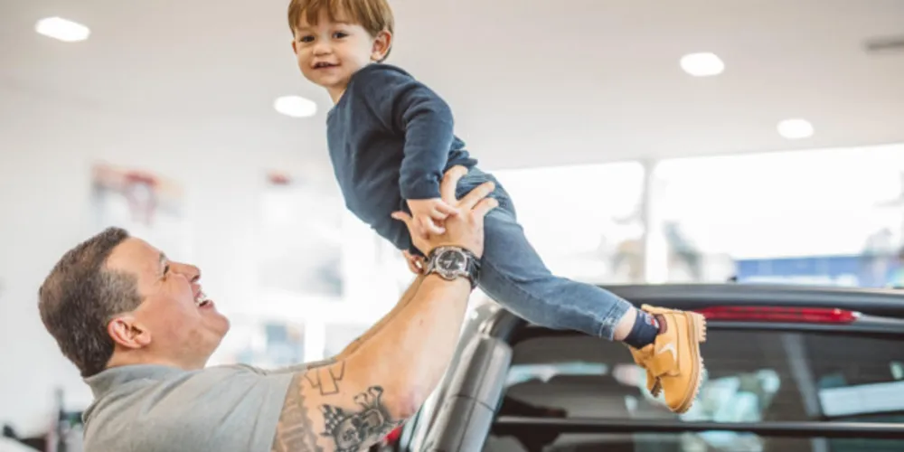 Rodrigo Laureano e seu filho Lucca Laureano