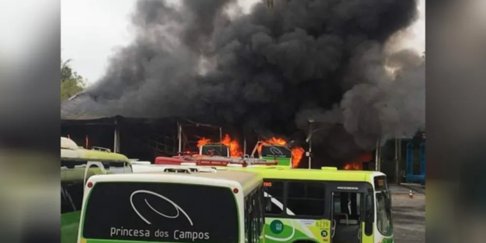 Ônibus estavam estacionados no pátio da empresa, localizado na Rodovia Régis Bittencourt (BR-116).