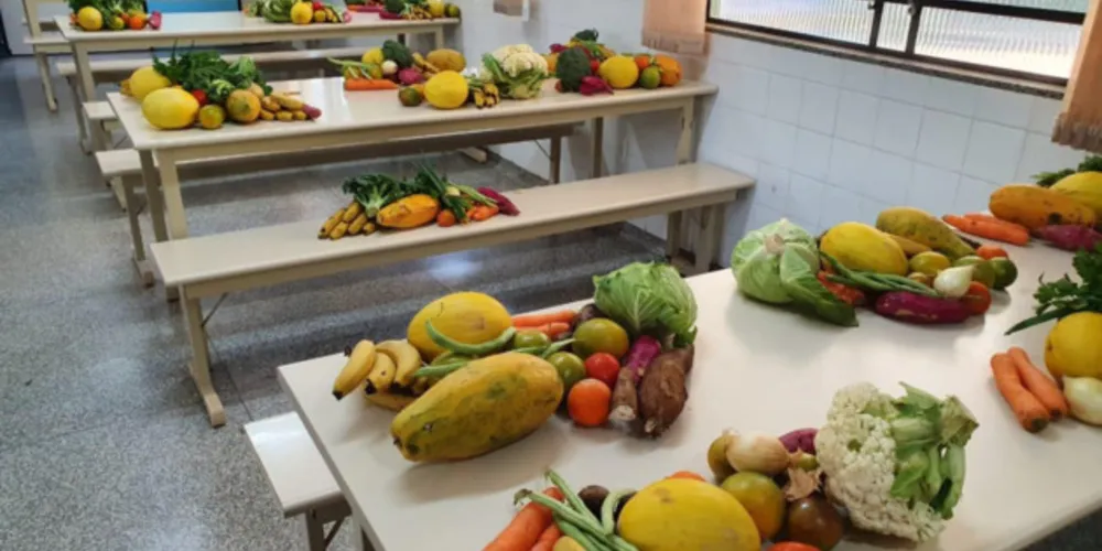 Kits de alimentos com frutas e verduras, são distribuídos pelas escolas municipais de Ponta Grossa através da Prefeitura Municipal.