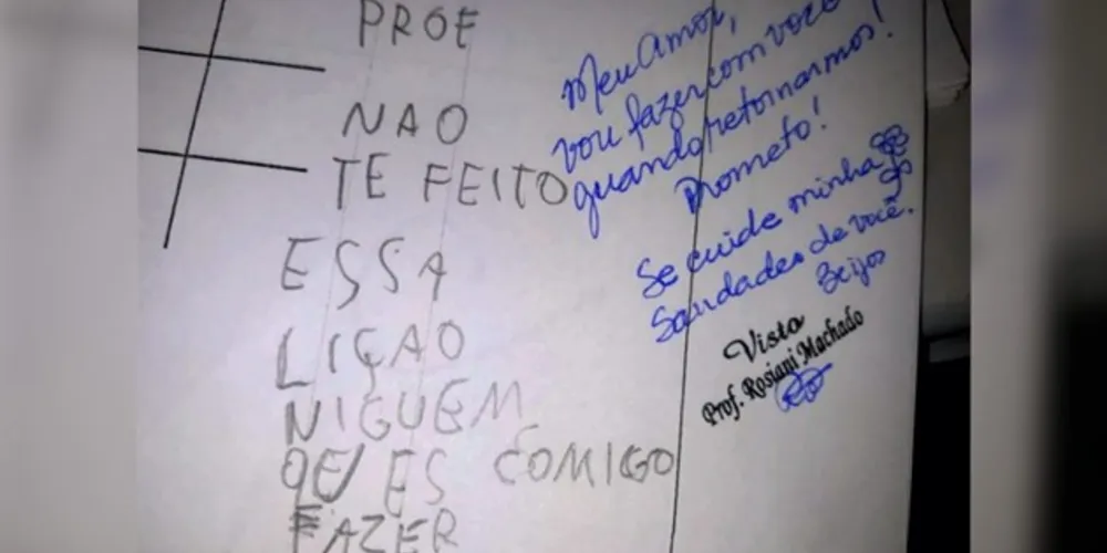 Atividade era brincar de 'jogo da velha', mas segundo a garotinha "ninguém quis fazer comigo”