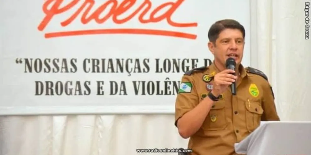 Saulo Vinícius Hladyszwski é comandante da 5ª Companhia do Batalhão da Polícia Escolar Comunitária