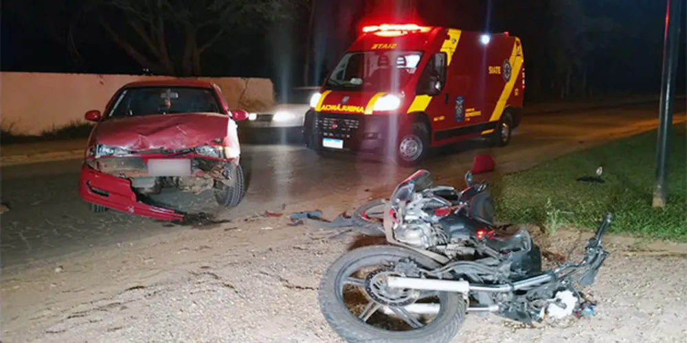 Piloto da moto precisou ser levado ao PSM com ferimentos moderados