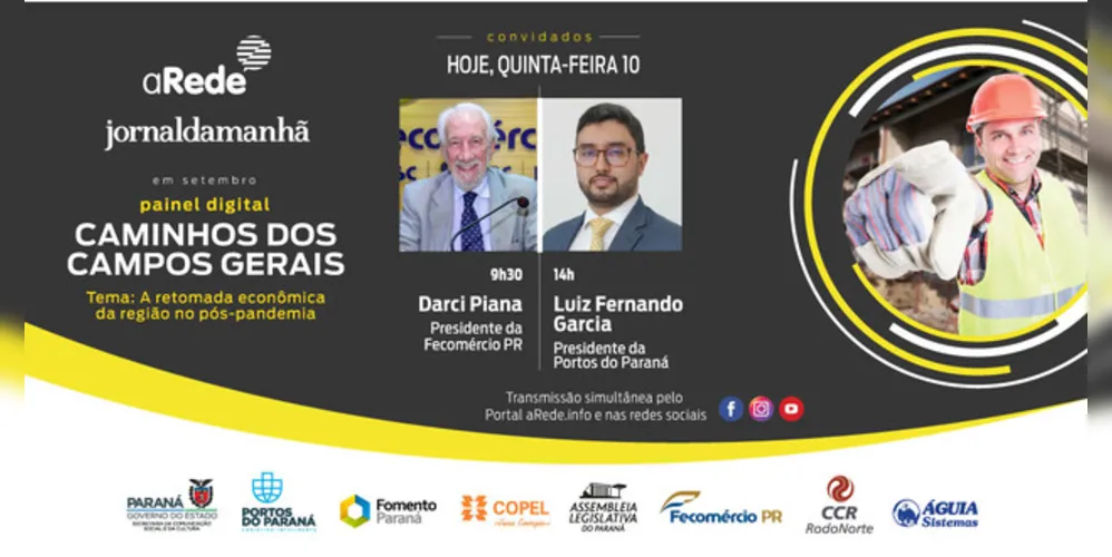 Lives serão às 9h30 e às 14h30