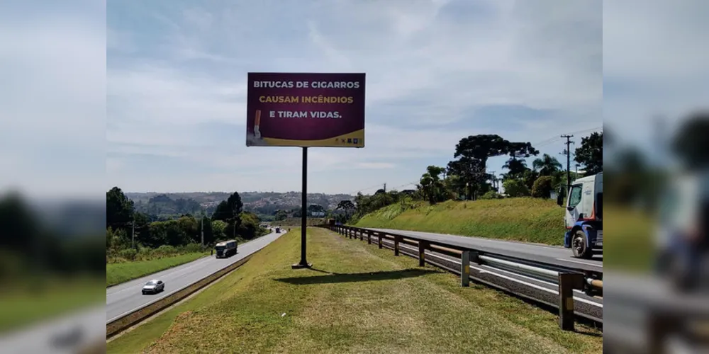 Placas com mensagens para conscientização dos usuários foram instaladas nos trechos operados pela CCR RodoNorte