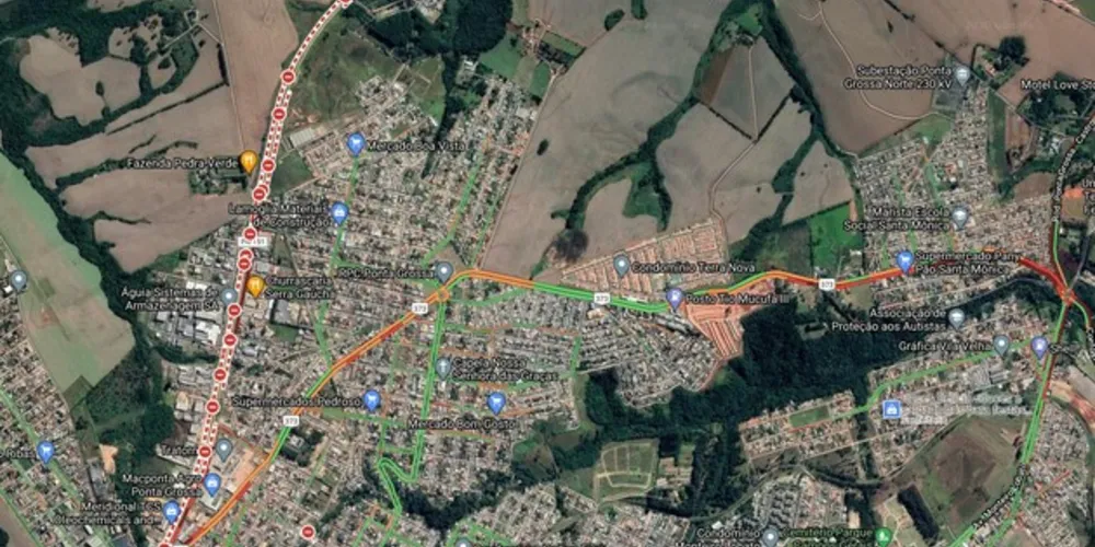 Aplicativos de monitoramento mostram pontos de lentidão em vários locais da cidade