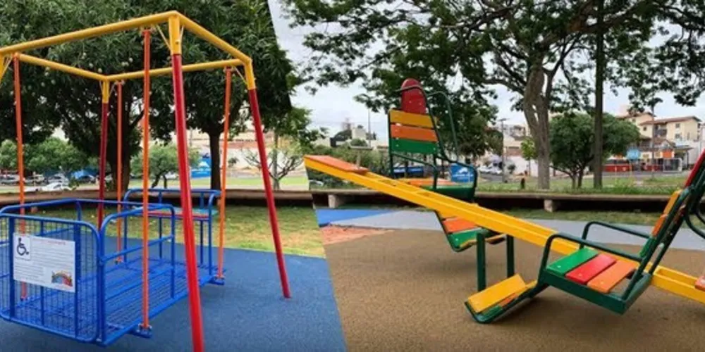 O kit consiste em um carrossel acessível, uma balança acessível e uma gangorra adaptada, o que assegura o direito da pessoa com deficiência em usufruir destes espaços.