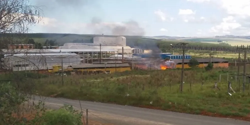 Fogo atingiu madeireira