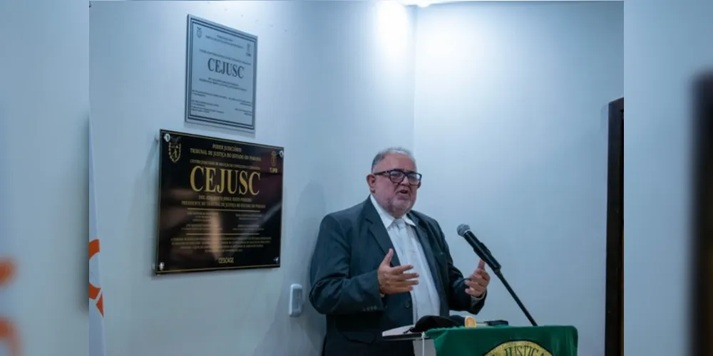 Fundador do Cescage, Desembargador Pós-PhD José Sebastião Fagundes Cunha na inauguração do Cejusc, fruto da parceria entre a instituição e o TJ-PR