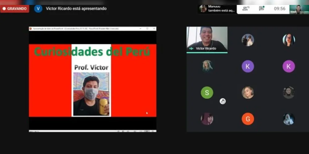 Imagem ilustrativa da imagem Alunos interagem com professor peruano em aula de Espanhol