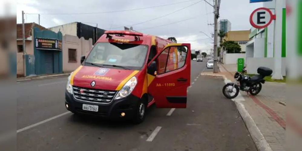 Piloto e garupa foram encaminhados ao Pronto Socorro Municipal