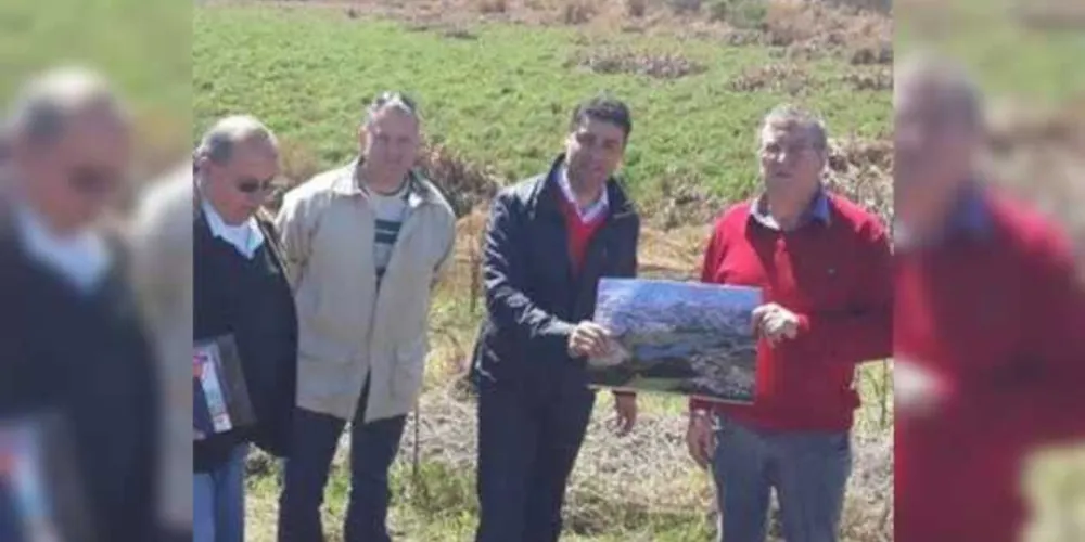 Delmar e Rangel no começo das obras do Lago de Olarias