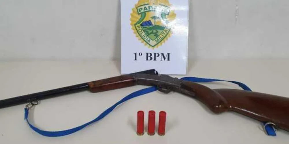 Arma foi apreendida na casa do agressor