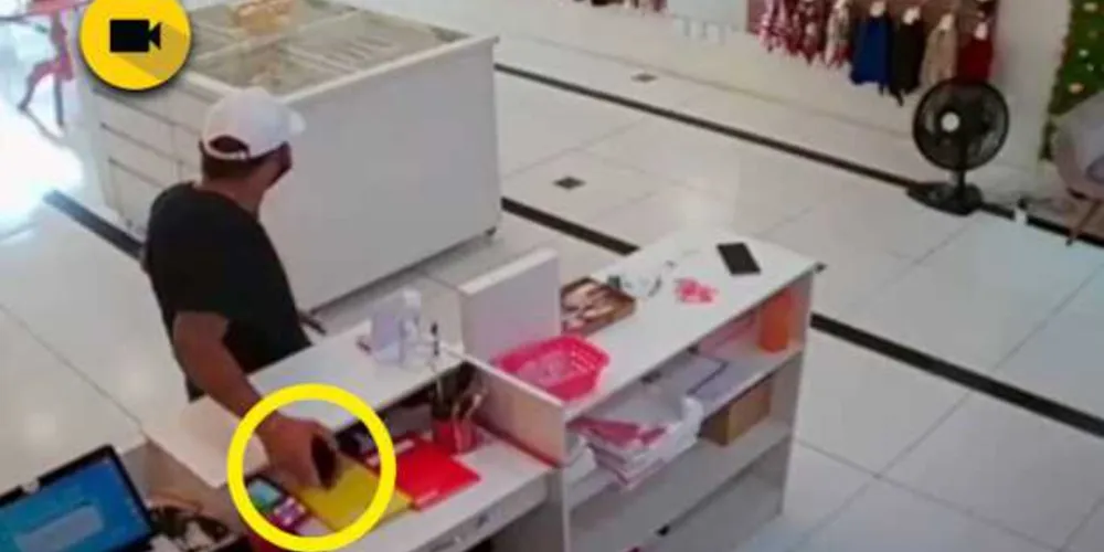 Imagem ilustrativa da imagem Câmera flagra casal agindo ‘na mão grande’ em loja no Centro de PG