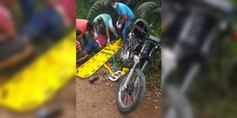 Vítima foi levada ao Hospital de Reserva após o acidente