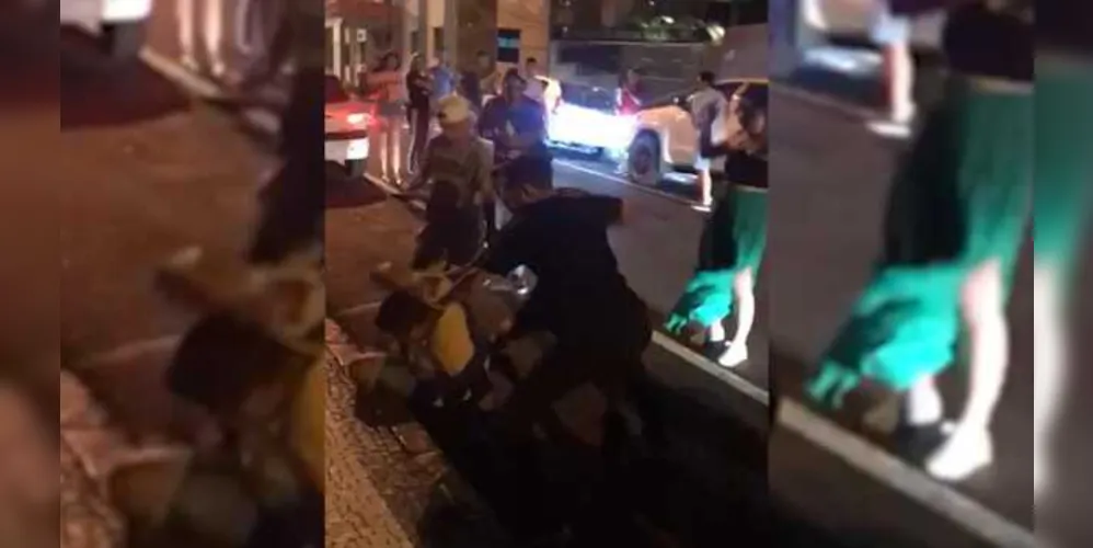 Imagem ilustrativa da imagem Vídeo flagra briga generalizada no Centro de PG
