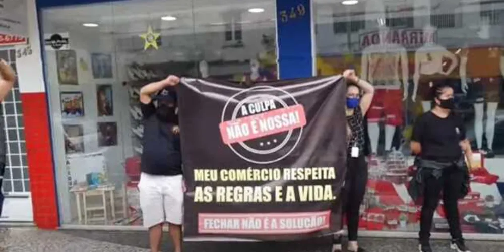 Imagem ilustrativa da imagem Protesto pede abertura do comércio em PG