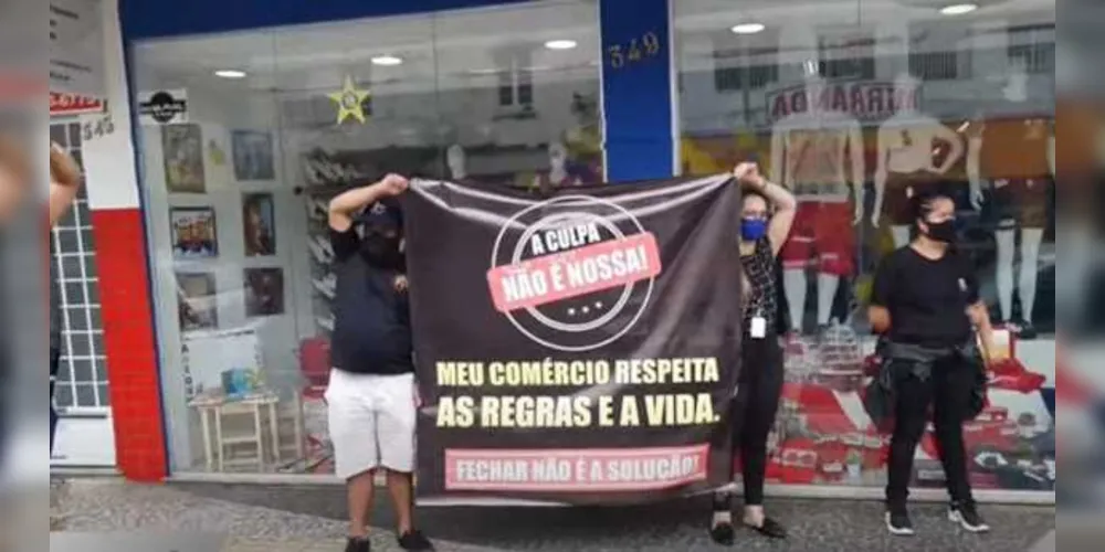 Imagem ilustrativa da imagem Protesto pede abertura do comércio em PG