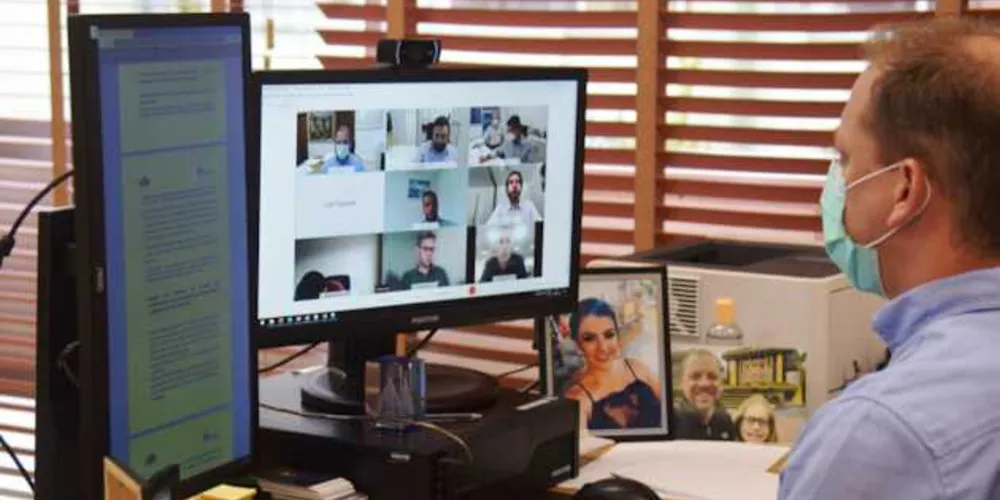 A Secretaria de Estado da Saúde (Sesa) realizou uma reunião nesta quarta-feira (3) com fornecedores de oxigênio para reafirmar o compromisso no abastecimento no Estado. No Paraná não houve nenhuma desabastecimento de oxigênio. Na foto, o diretor geral da Sesa, Nestor Werner Júnior.