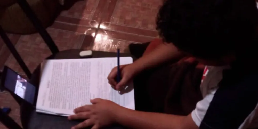 Professora pede relatos e vídeos para a verificação do aprendizado