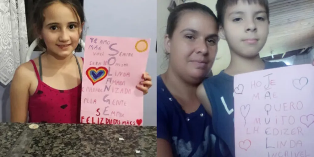 Alunos registraram suas produções realizadas em casa