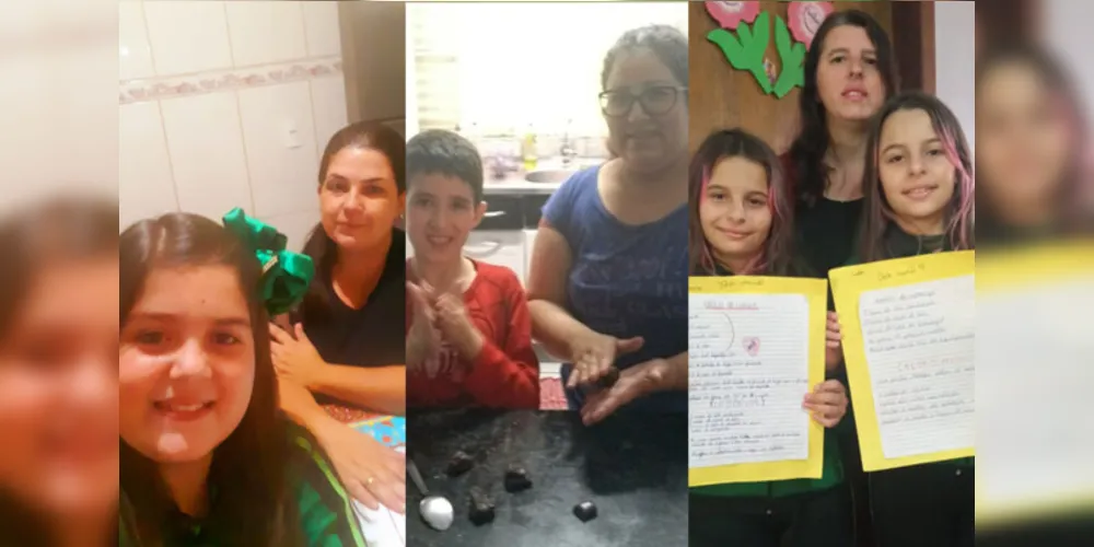 Alunos registraram os momentos dos desafios feitos em casa