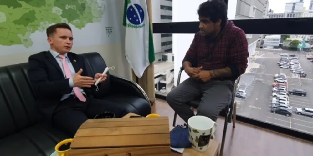 Deputado Estacho (PV) e o humorista Alorino Jr
