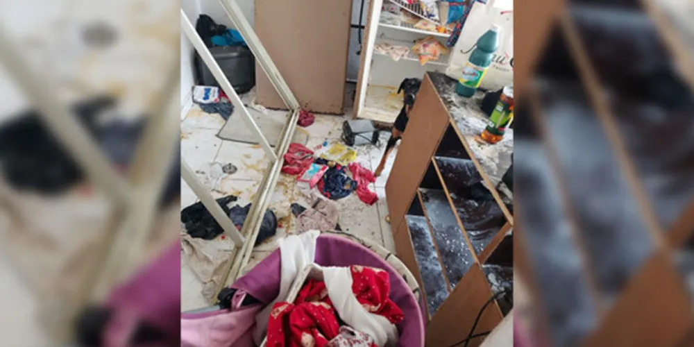 Imagens feitas pela Patrulha Animal revelam cenário imundo, com lixo, em casa na área central