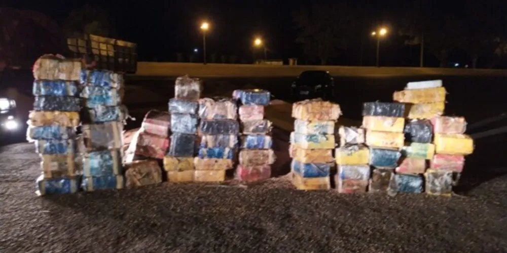 Segundo o motorista, um homem de 31 anos, o carregamento do veículo aconteceu em Dourados-MS e seria entregue a carga e a droga em Paranaguá