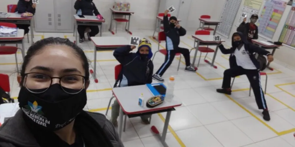 Aula dinâmica respeitou regras sanitárias para aprendizado dos alunos